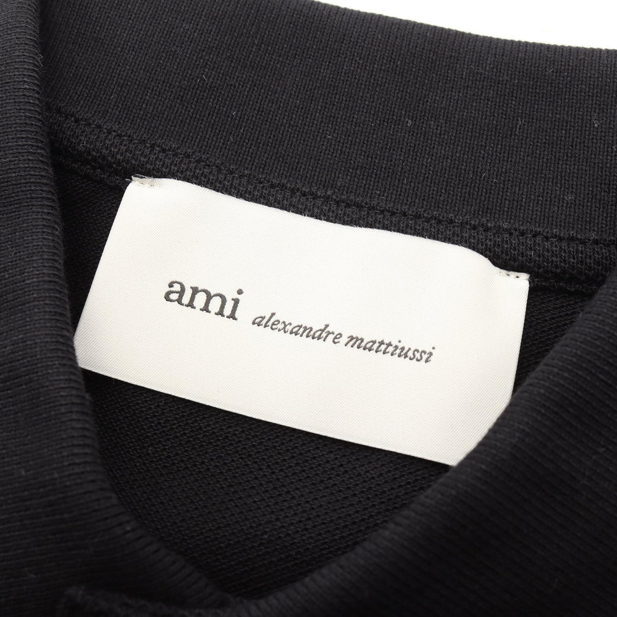 AMI Logo Cotton Polo Shirt Black Size L
