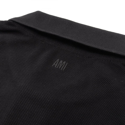 AMI Logo Cotton Polo Shirt Black Size L
