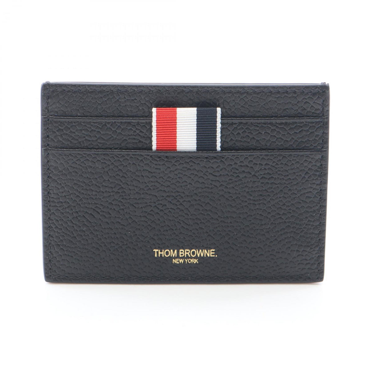 THOM BROWNE Leather Card Holder Black Card Case