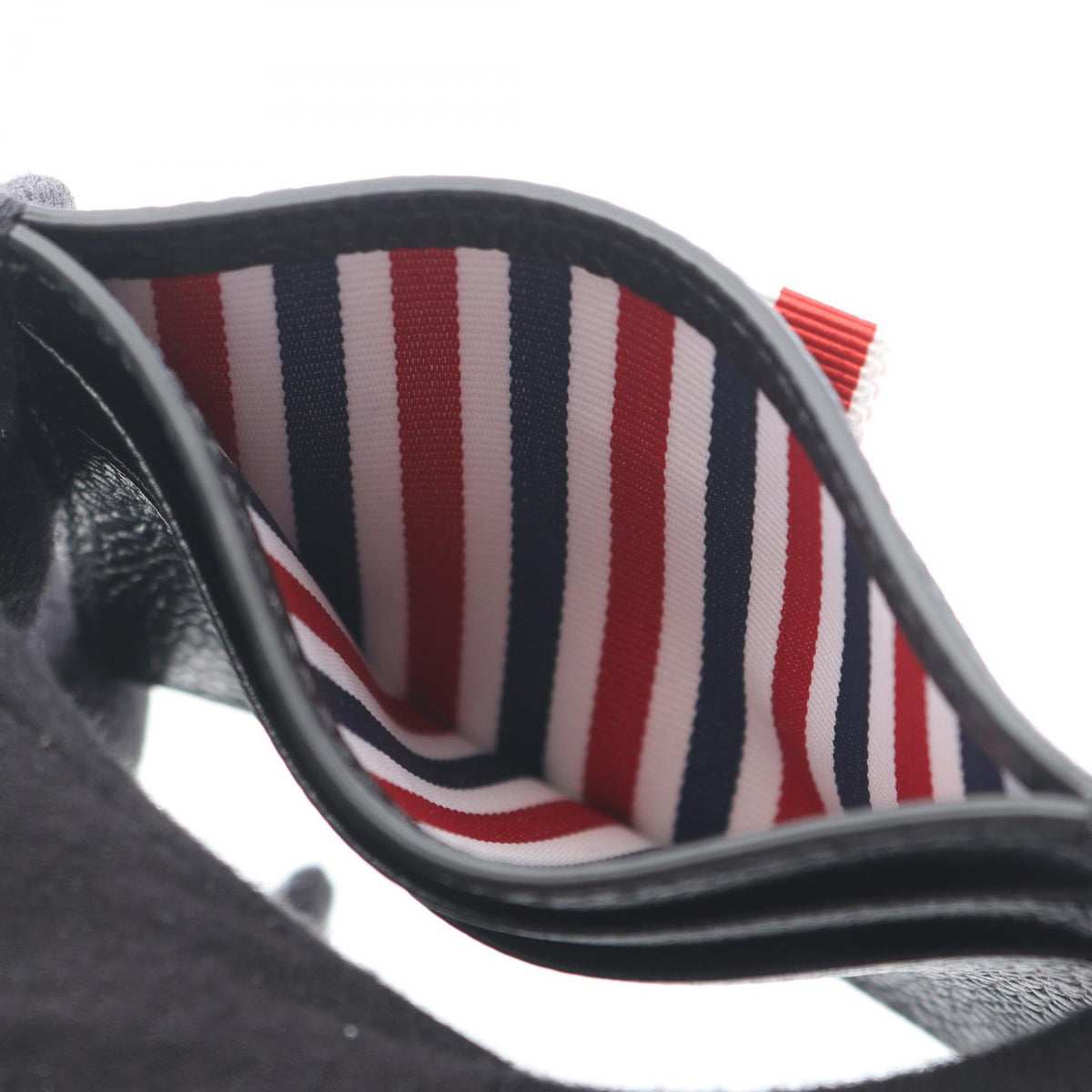THOM BROWNE Leather Card Holder Black Card Case