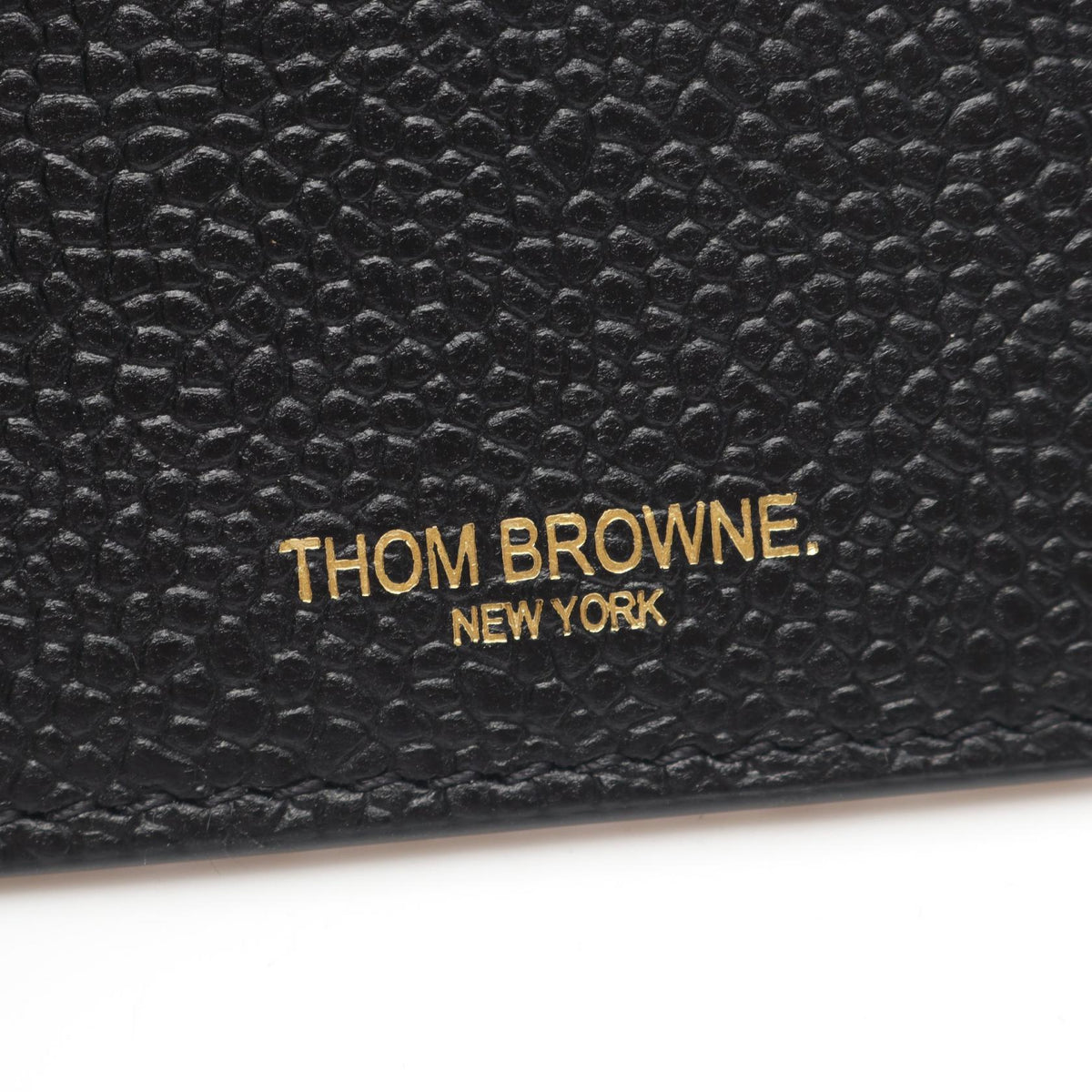 THOM BROWNE Leather Card Holder Black Card Case