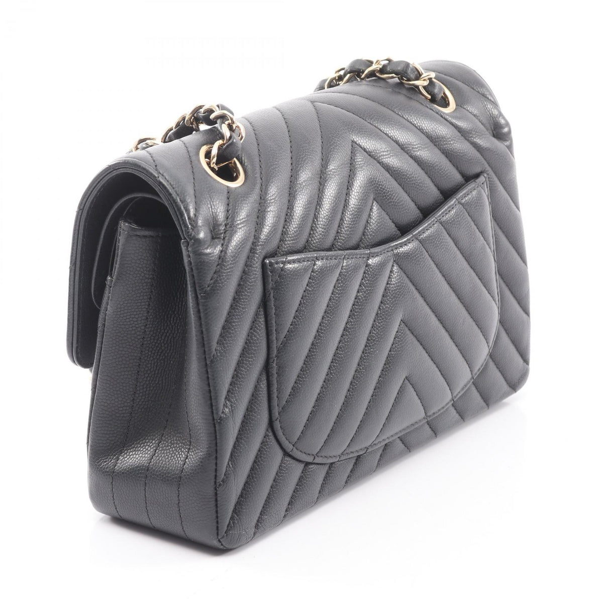 CHANEL V Stitch Chevron W Shoulder Bag