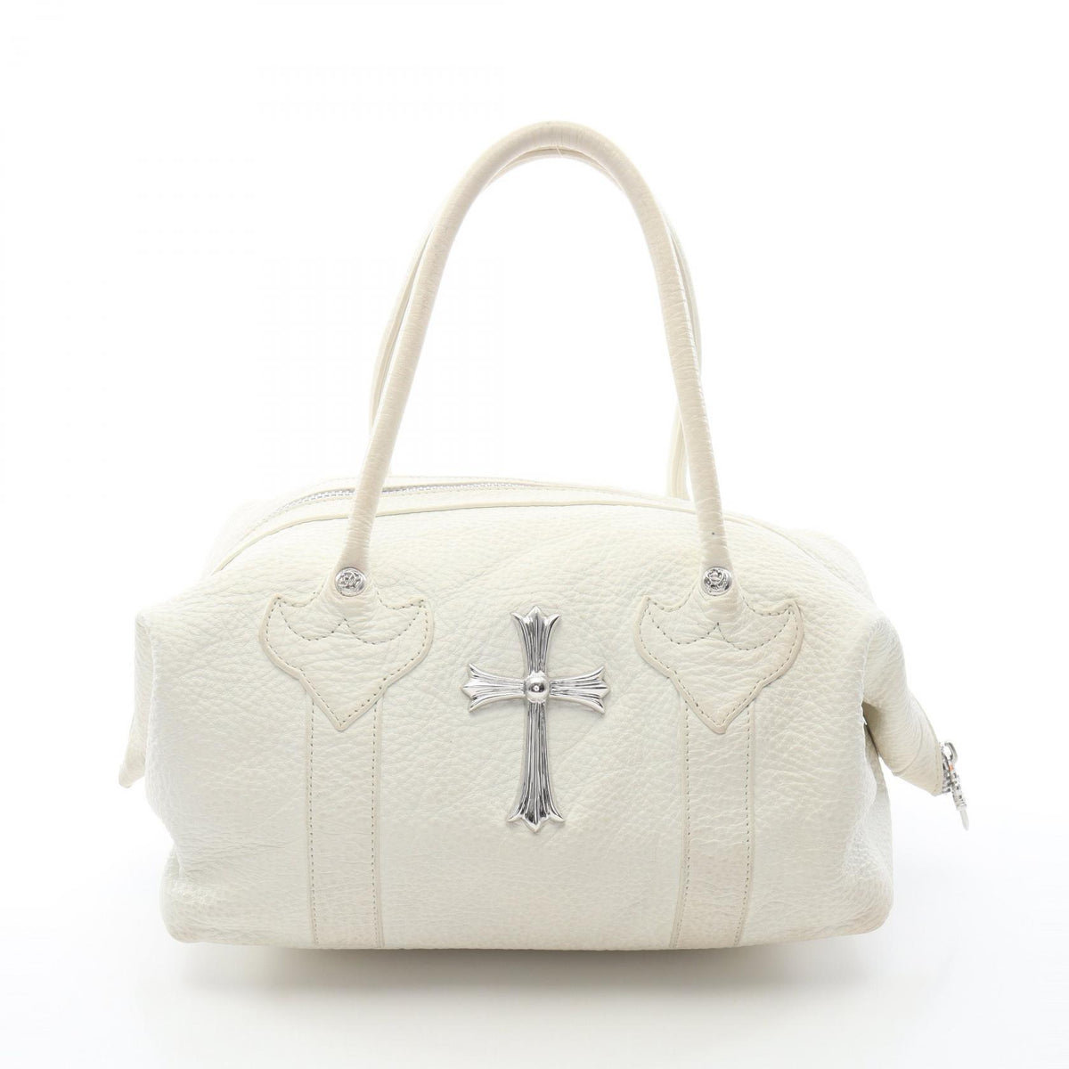 Chrome Hearts Monica Large Cross Leather Sterling Silver Bag