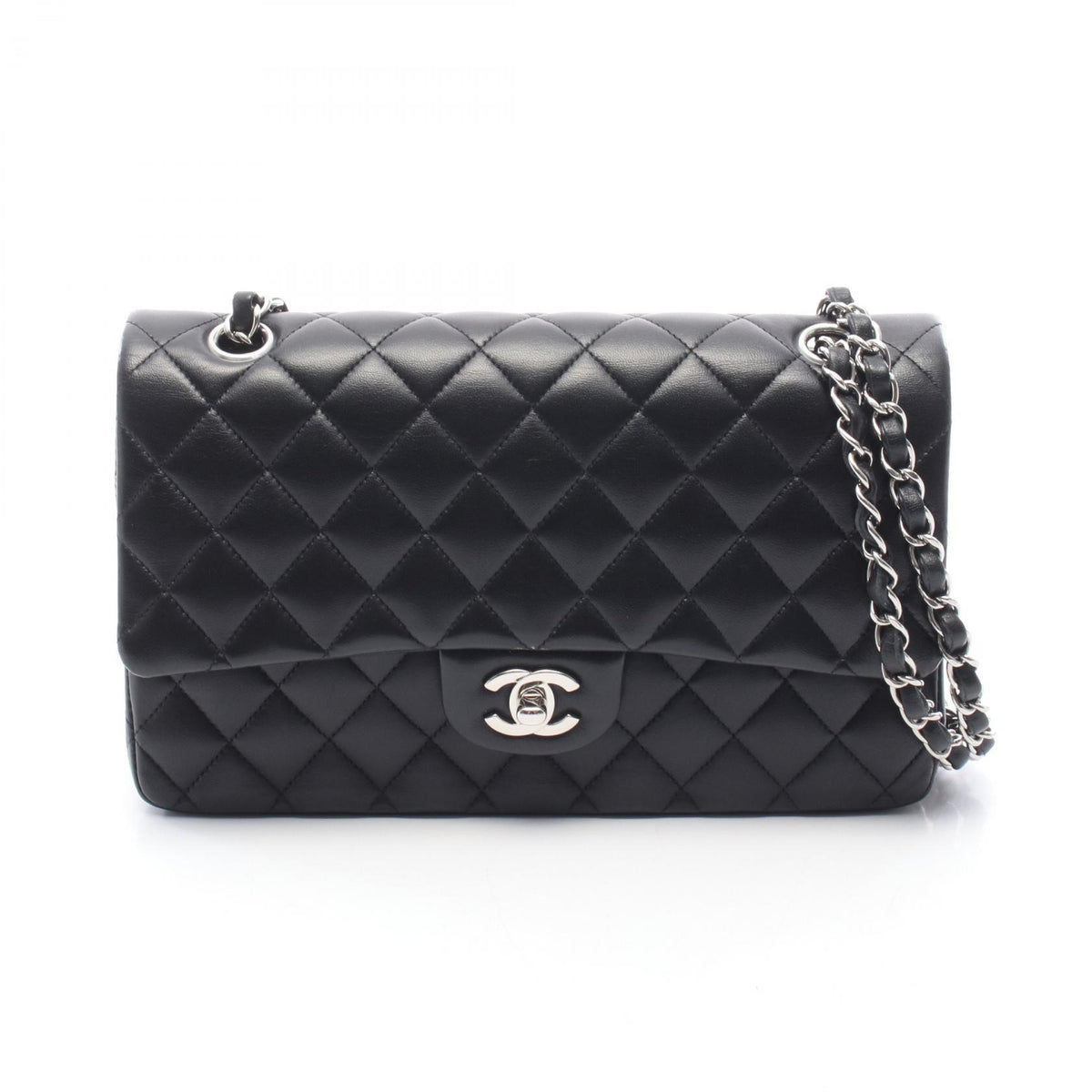 CHANEL Black Lambskin Shoulder Bag