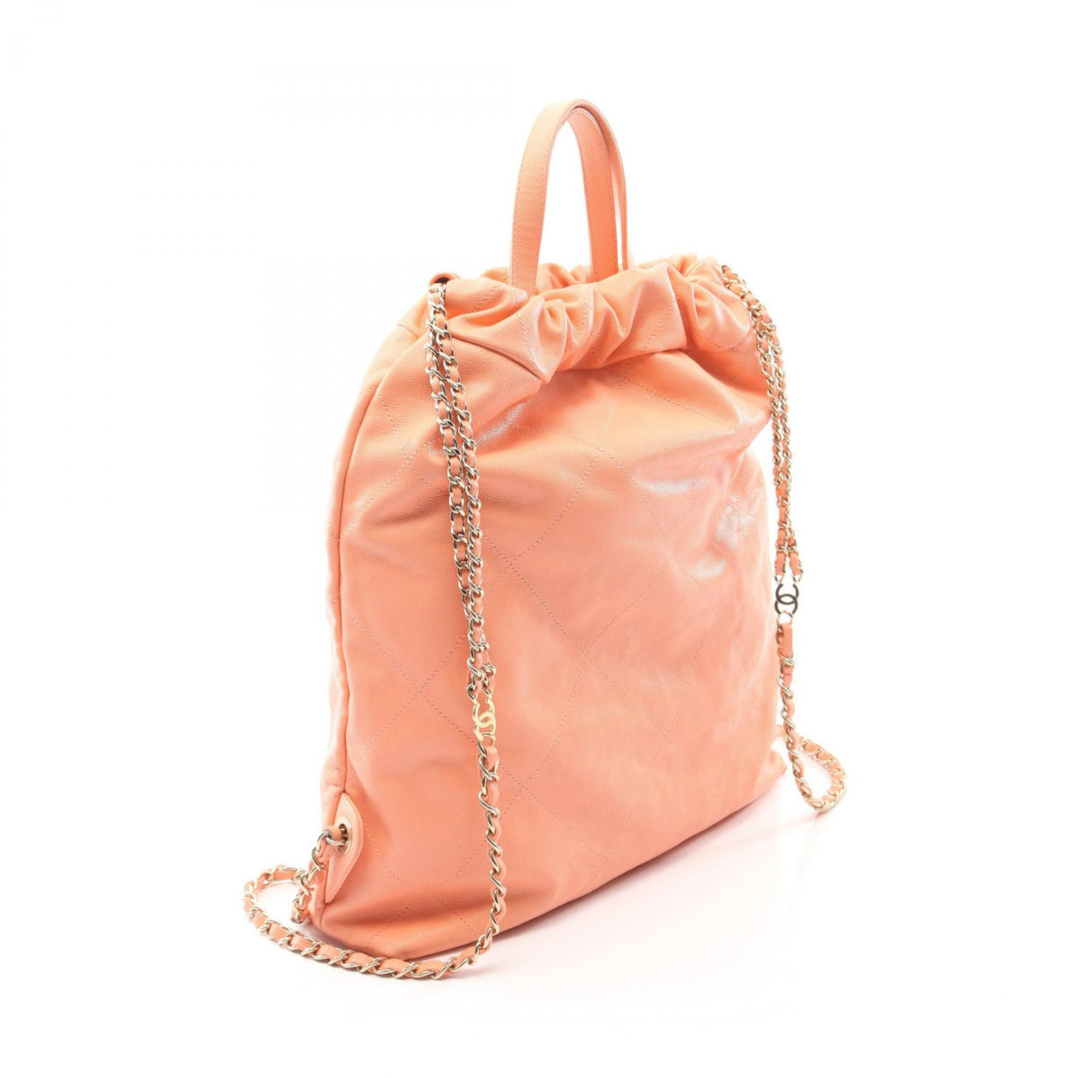CHANEL 22 Large Caviar Backpack Orange