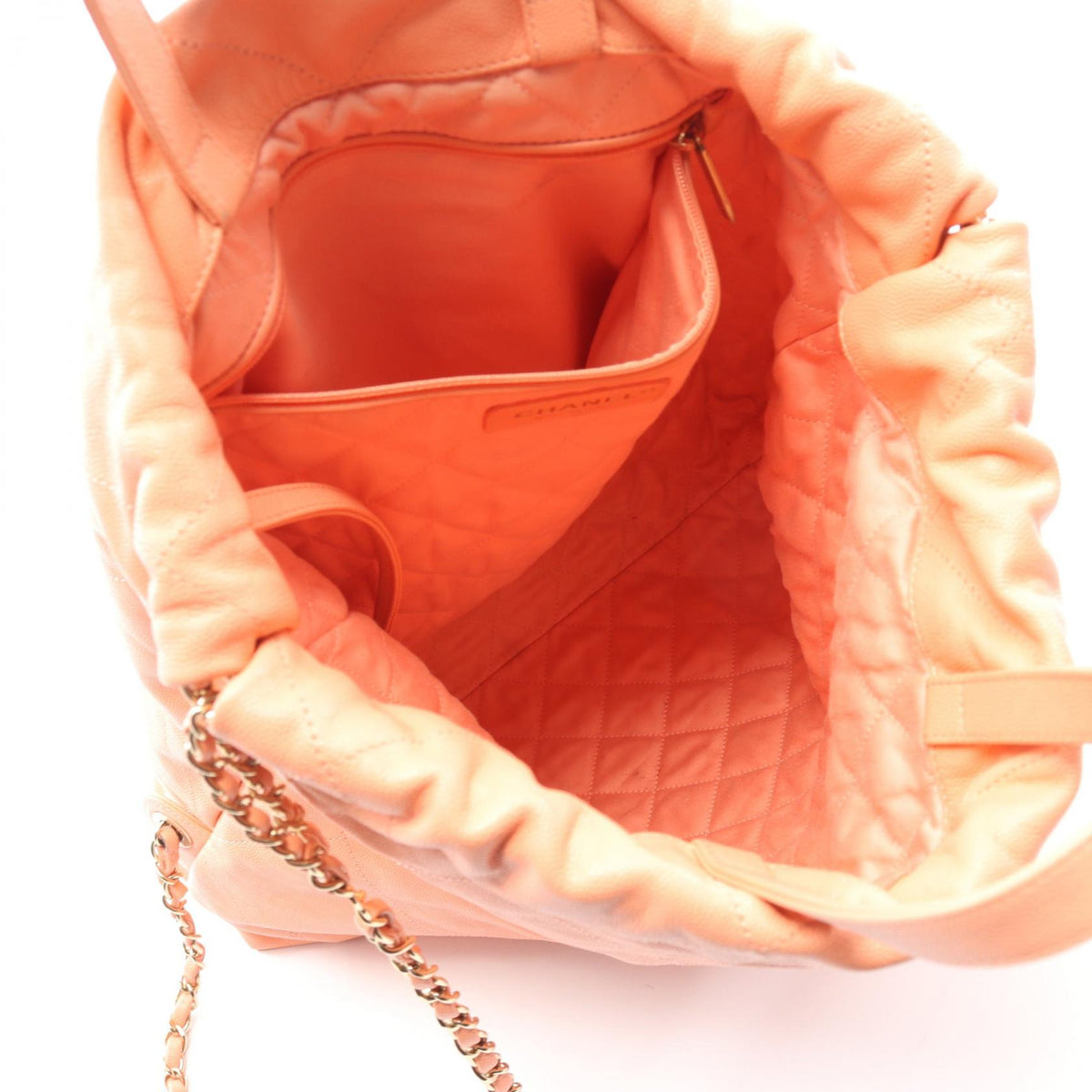 CHANEL 22 Large Caviar Backpack Orange