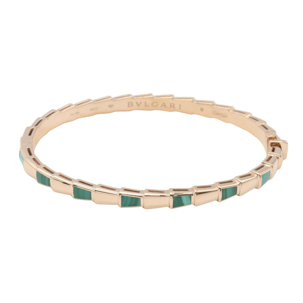 BVLGARI Serpenti Viper Malachite K18PG Bracelet Size S