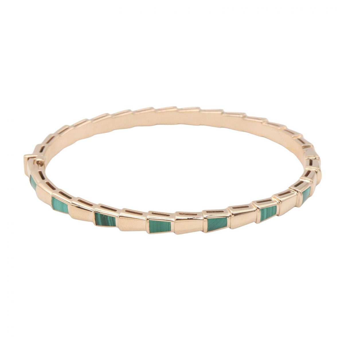 BVLGARI Serpenti Viper Malachite K18PG Bracelet Size S