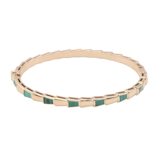 BVLGARI Serpenti Viper Malachite K18PG Bracelet Size S