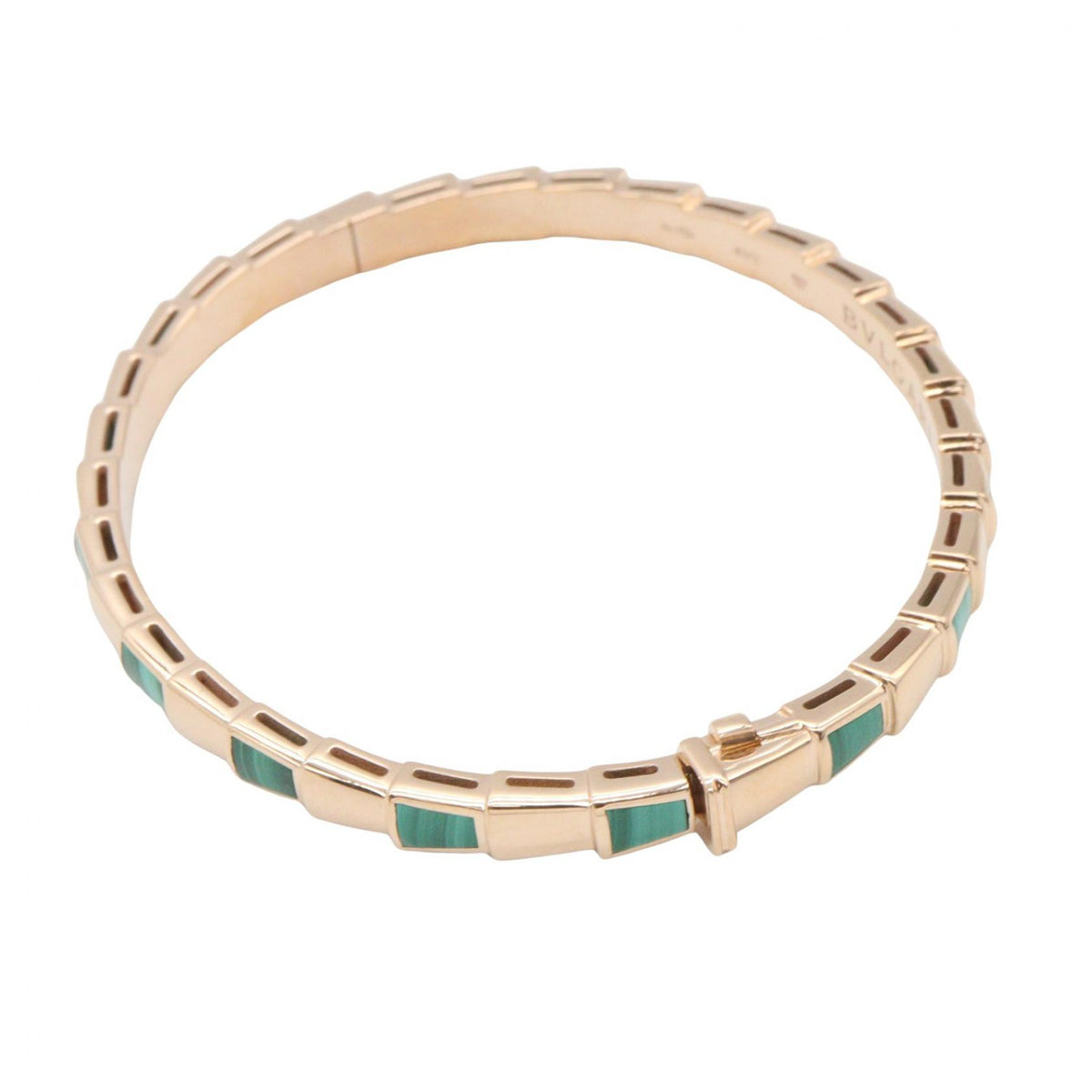 BVLGARI Serpenti Viper Malachite K18PG Bracelet Size S