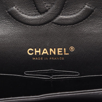 CHANEL Chevron V-Stitch Double Bag Black