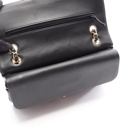 CHANEL Chevron V-Stitch Double Bag Black