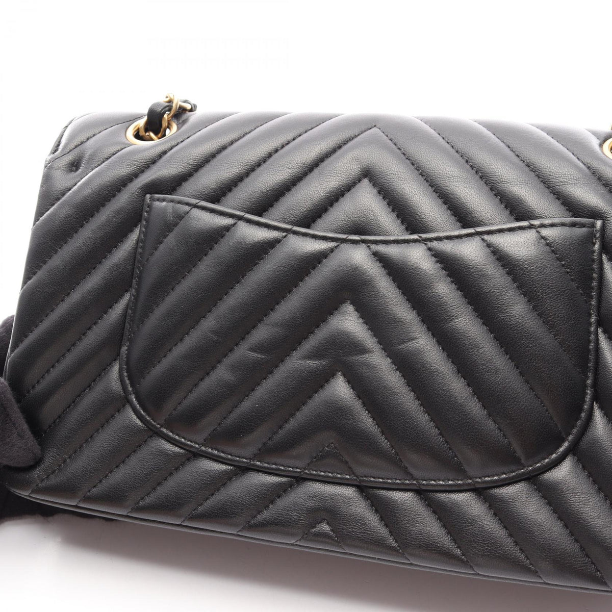 CHANEL Chevron V-Stitch Double Bag Black