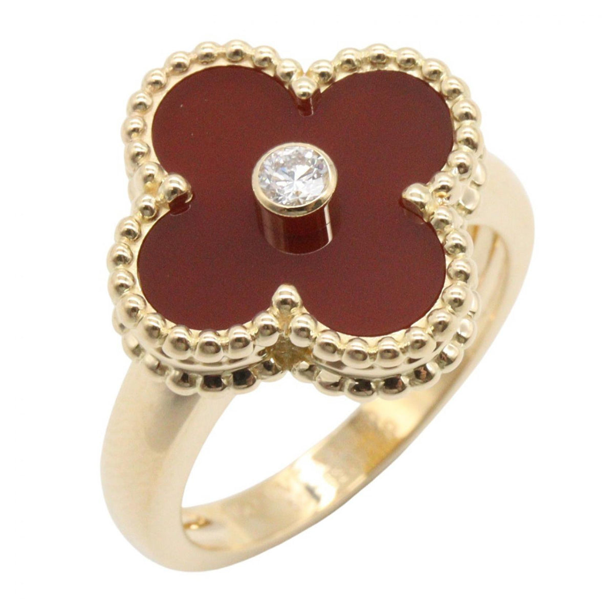 Van Cleef & Arpels Vtg Alhambra Ring K18YG Size JP 9.5