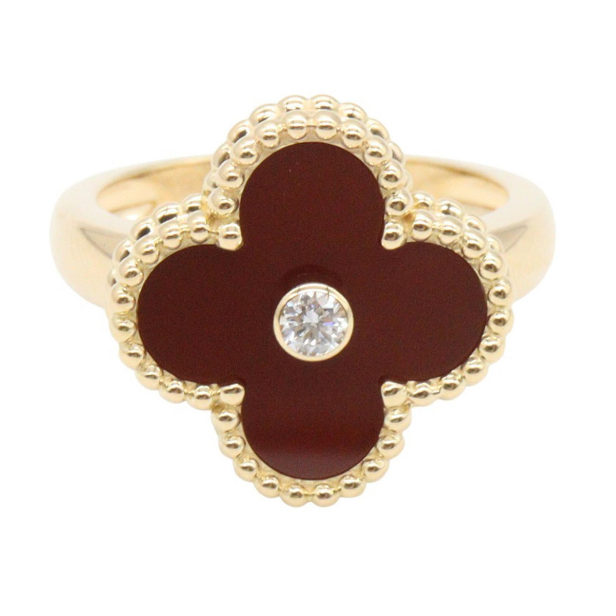 Van Cleef & Arpels Vtg Alhambra Ring K18YG Size JP 9.5