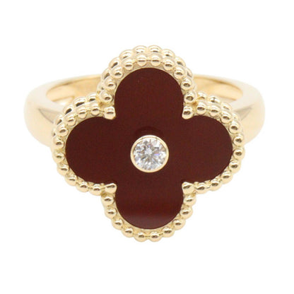 Van Cleef & Arpels Vtg Alhambra Ring K18YG Size JP 9.5
