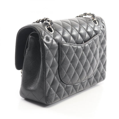 CHANEL Matelasse Double Flap Black Caviar Shoulder Bag