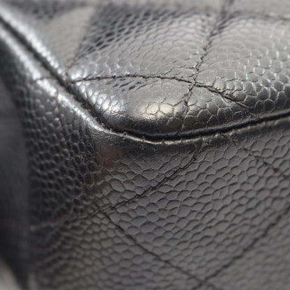 CHANEL Matelasse Double Flap Black Caviar Shoulder Bag