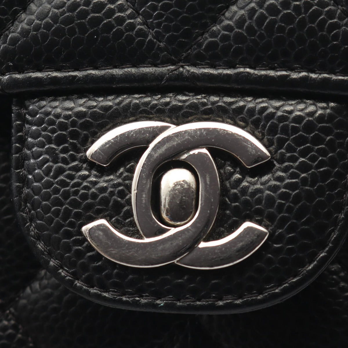 CHANEL Matelasse Double Flap Black Caviar Shoulder Bag