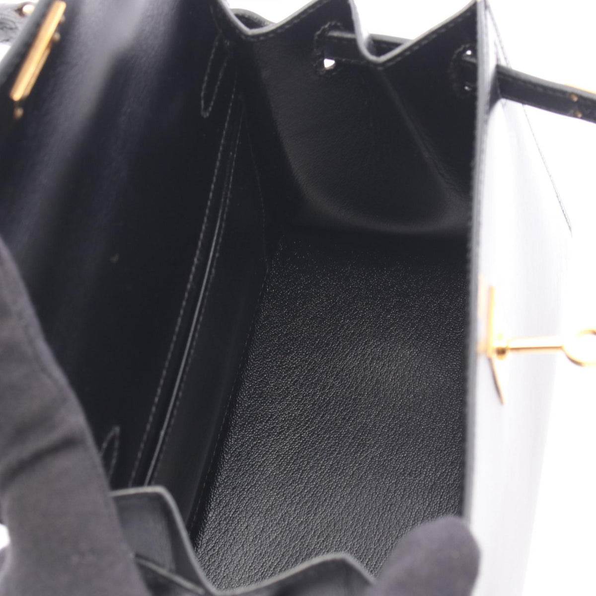 HERMES Mini Kelly Sellier 2WAY Bag Black