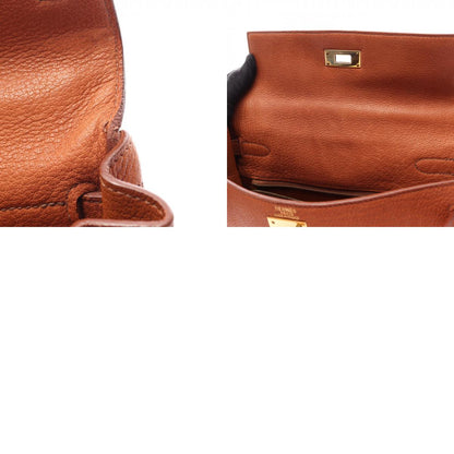 HERMES Kelly Ad GM Buffle Backpack Brown