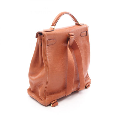 HERMES Kelly Ad GM Buffle Backpack Brown