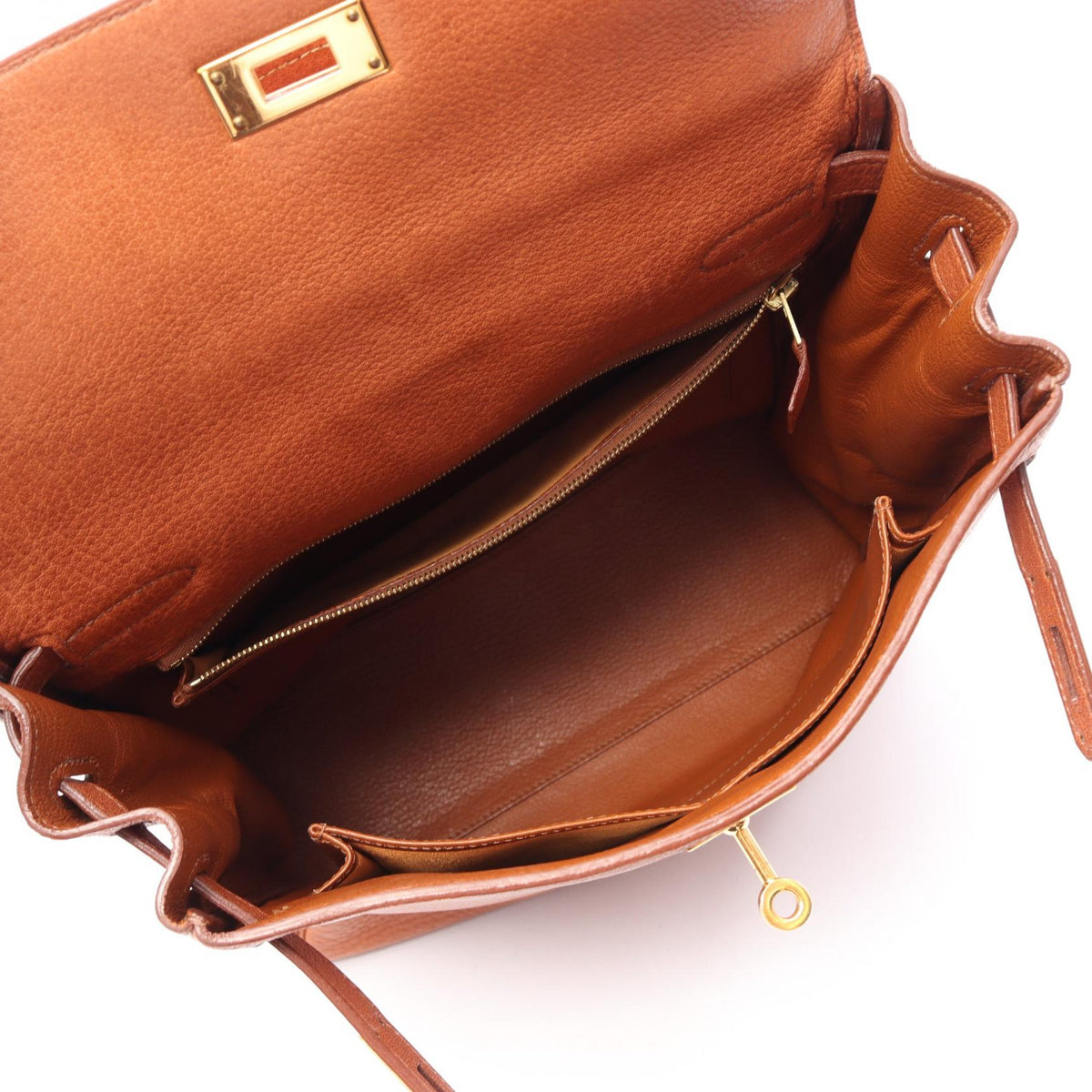 HERMES Kelly Ad GM Buffle Backpack Brown