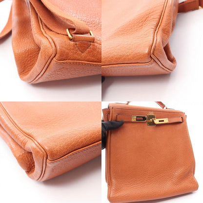 HERMES Kelly Ad GM Buffle Backpack Brown