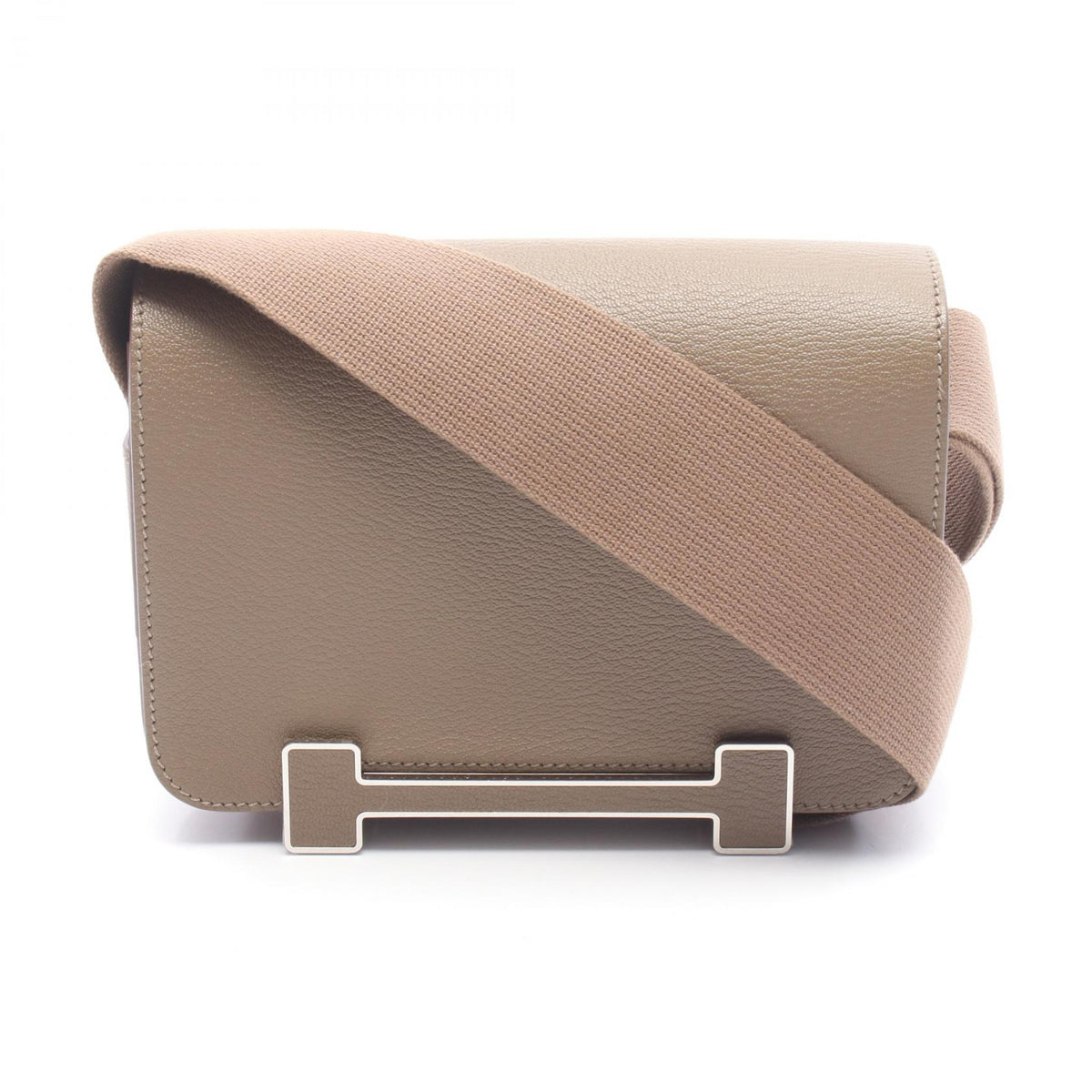 HERMES Geta Chevre Leather Shoulder Bag