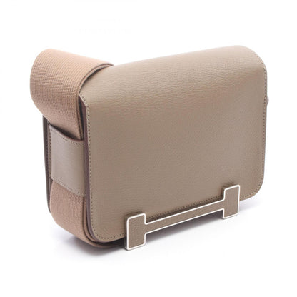 HERMES Geta Chevre Leather Shoulder Bag