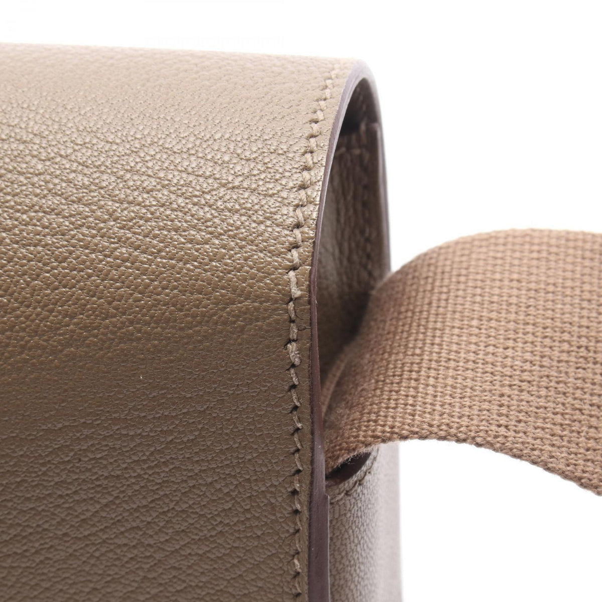 HERMES Geta Chevre Leather Shoulder Bag