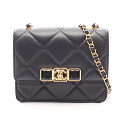 CHANEL Matelasse Mini Lambskin Bag Black