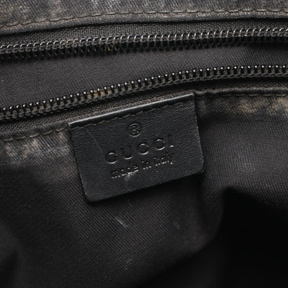 GUCCI GG Black Canvas Leather Tote Bag