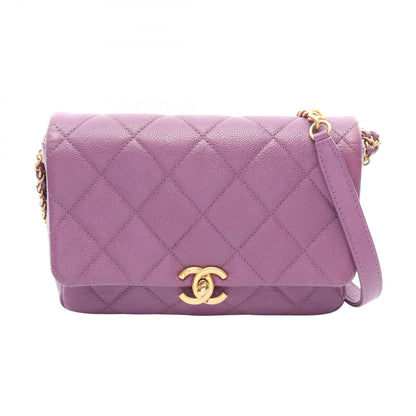 CHANEL Matelasse Small Flap Bag Purple