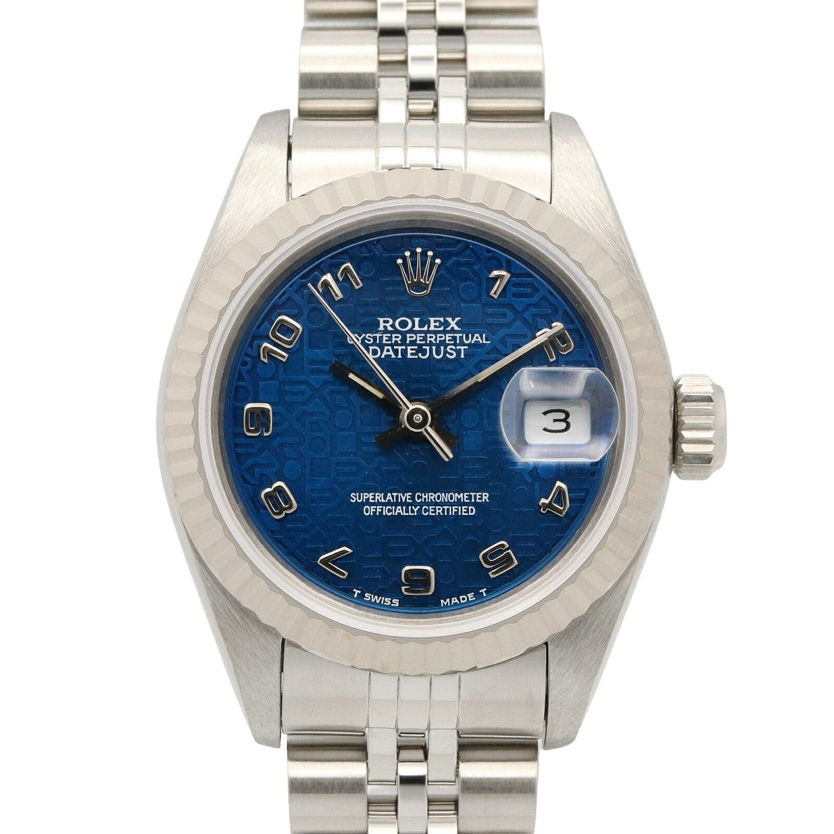 ROLEX Datejust K18WG Stainless Dial Watch