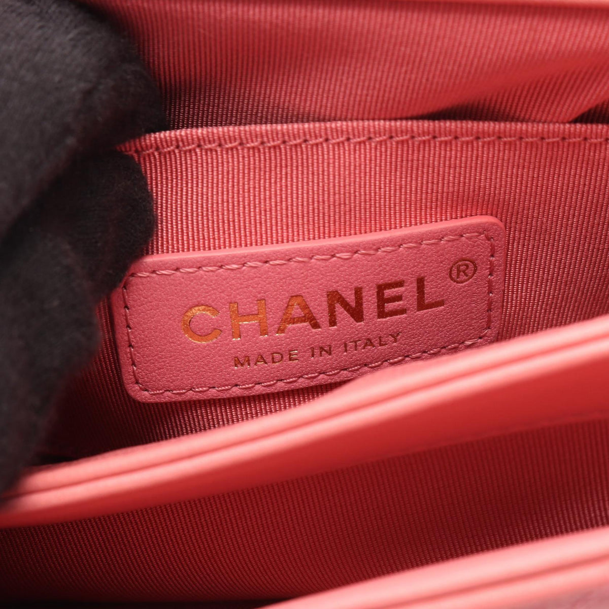 CHANEL Chevron V-Stitch 2-Way Top Bag Pink