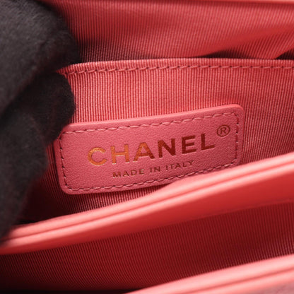 CHANEL Chevron V-Stitch 2-Way Top Bag Pink