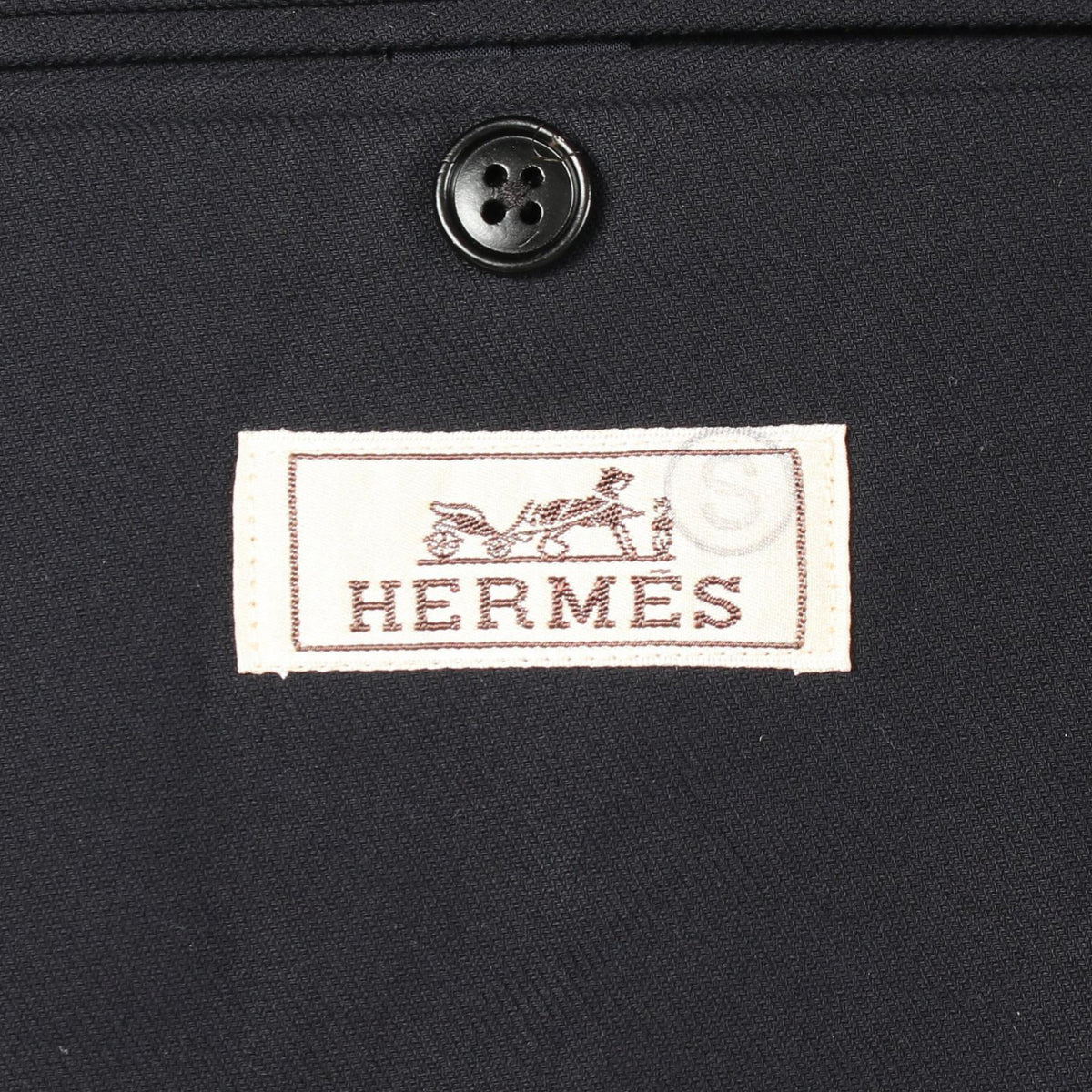 HERMES Navy Cotton Tailored Blazer Size 48
