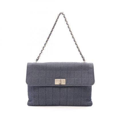 CHANEL Chocobar Denim Handbag Navy