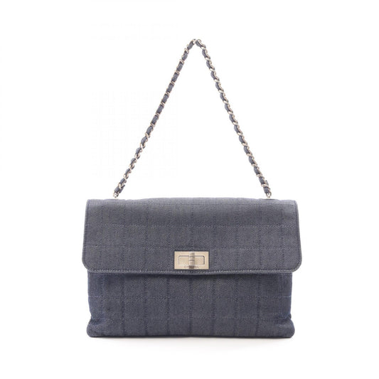 CHANEL Chocobar Denim Handbag Navy