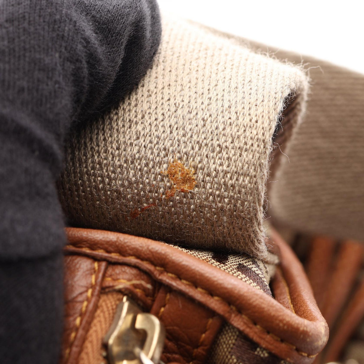FENDI Zucchino Beige Canvas Shoulder Bag