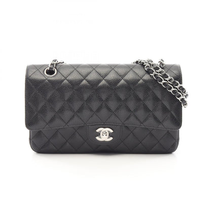 CHANEL Black Matelasse W Flap Shoulder Bag