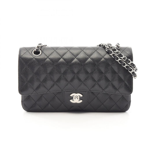CHANEL Black Matelasse W Flap Shoulder Bag
