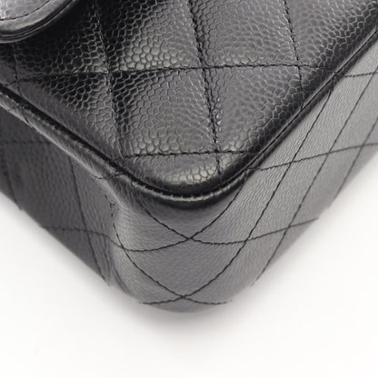 CHANEL Black Matelasse W Flap Shoulder Bag