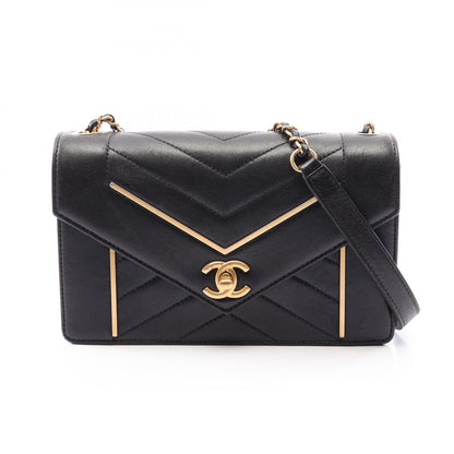 CHANEL V Stitch Mini Lambskin Bag Black