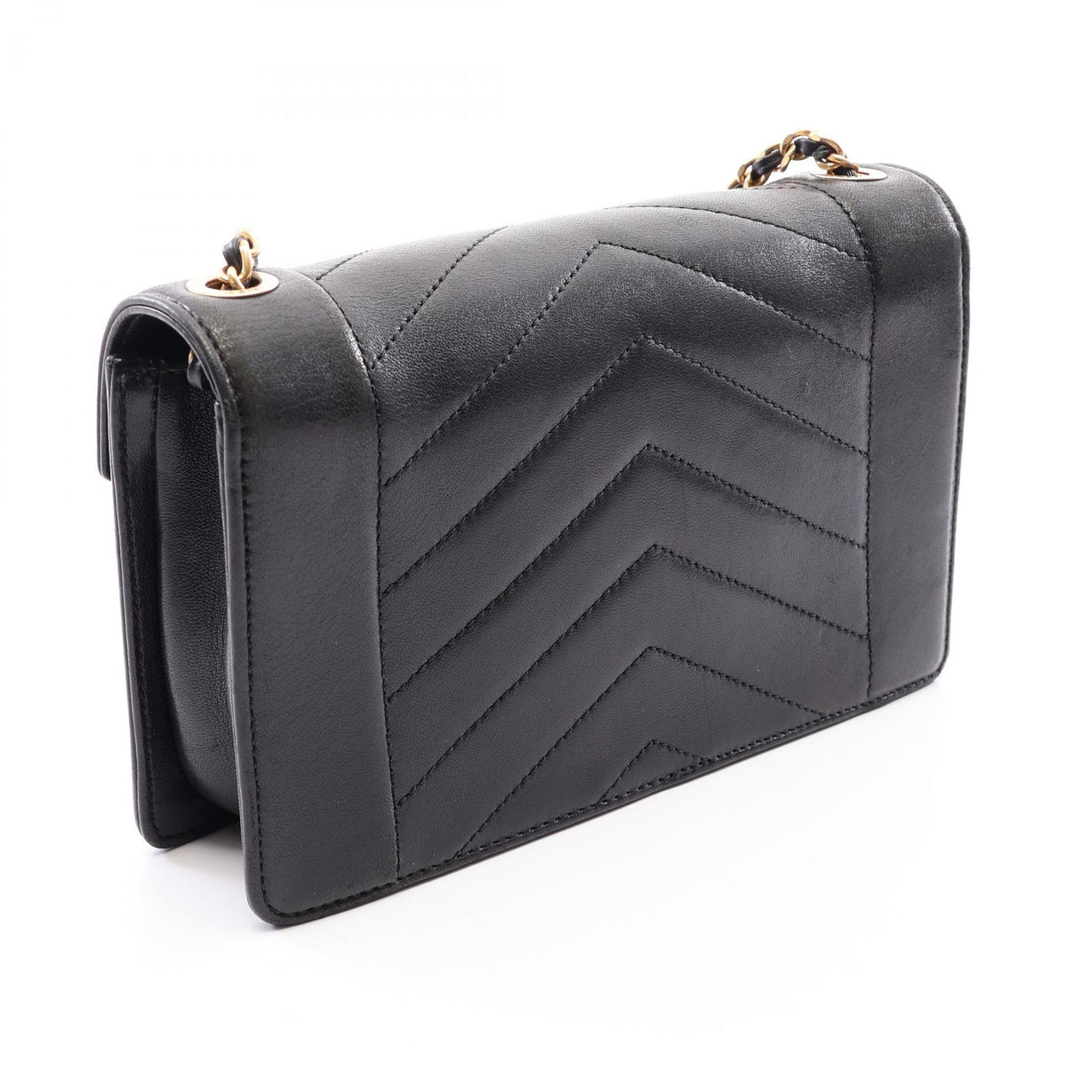 CHANEL V Stitch Mini Lambskin Bag Black