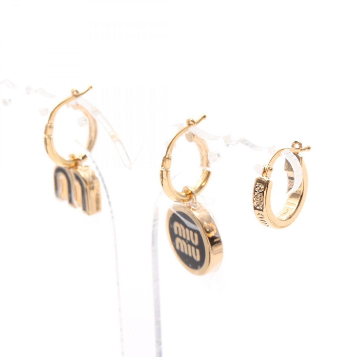 Miu Miu Enamel Metal Gold-Plated Earrings