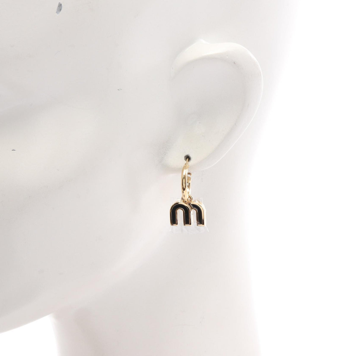 Miu Miu Enamel Metal Gold-Plated Earrings