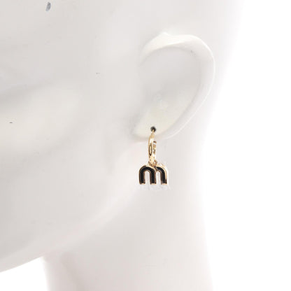 Miu Miu Enamel Metal Gold-Plated Earrings