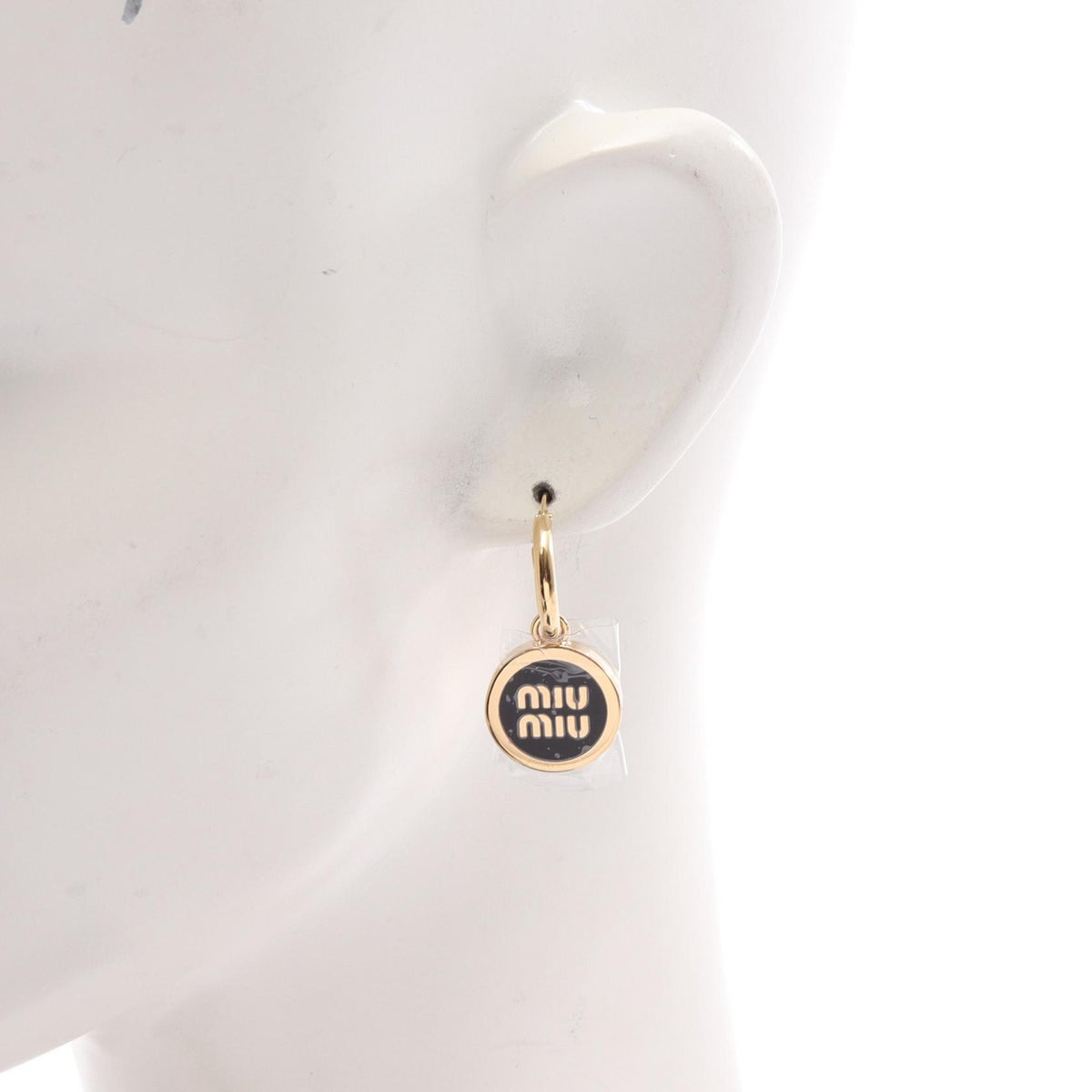 Miu Miu Enamel Metal Gold-Plated Earrings